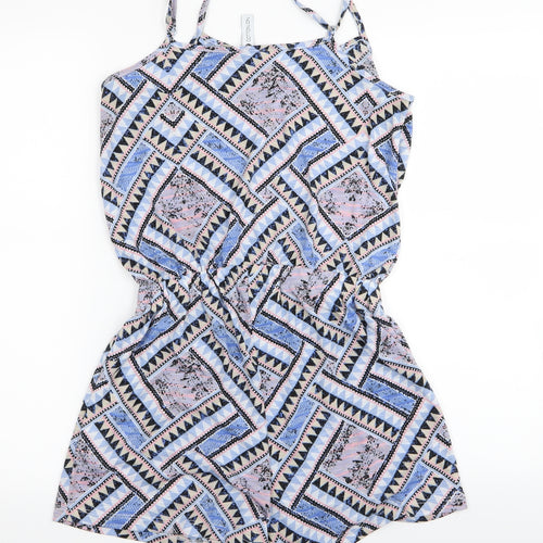 Cotton On Womens Multicoloured Geometric  Playsuit One-Piece Size XS
