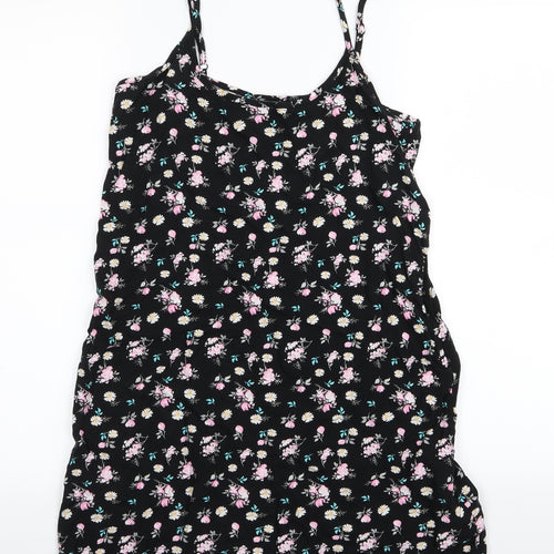 Cotton On Womens Black Floral  A-Line  Size XS