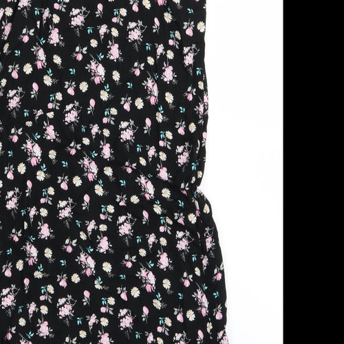 Cotton On Womens Black Floral  A-Line  Size XS