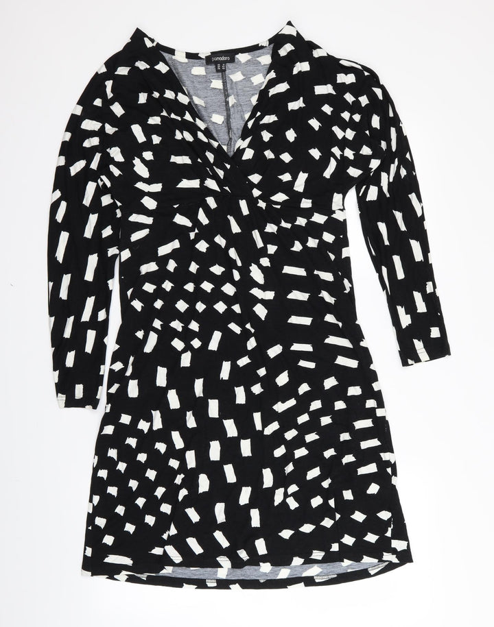 pomodoro Womens Black Geometric  Pencil Dress  Size 12