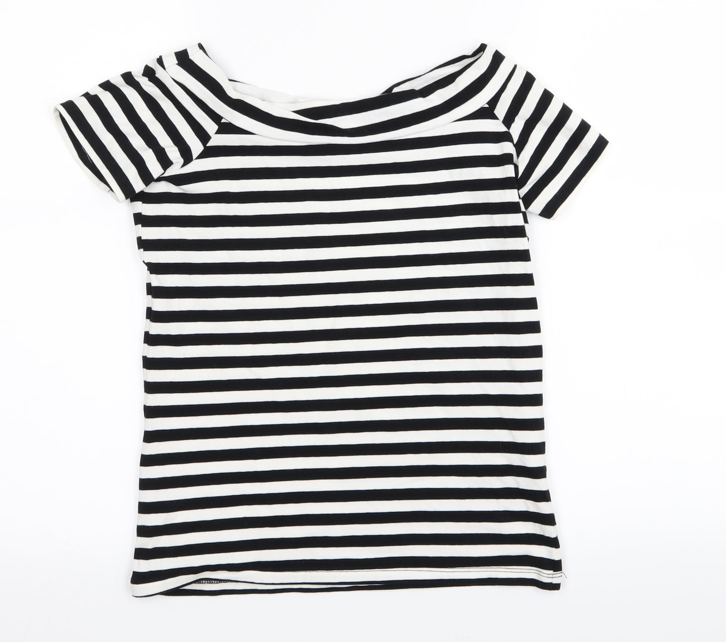 Primark Womens White Striped  Basic T-Shirt Size 14