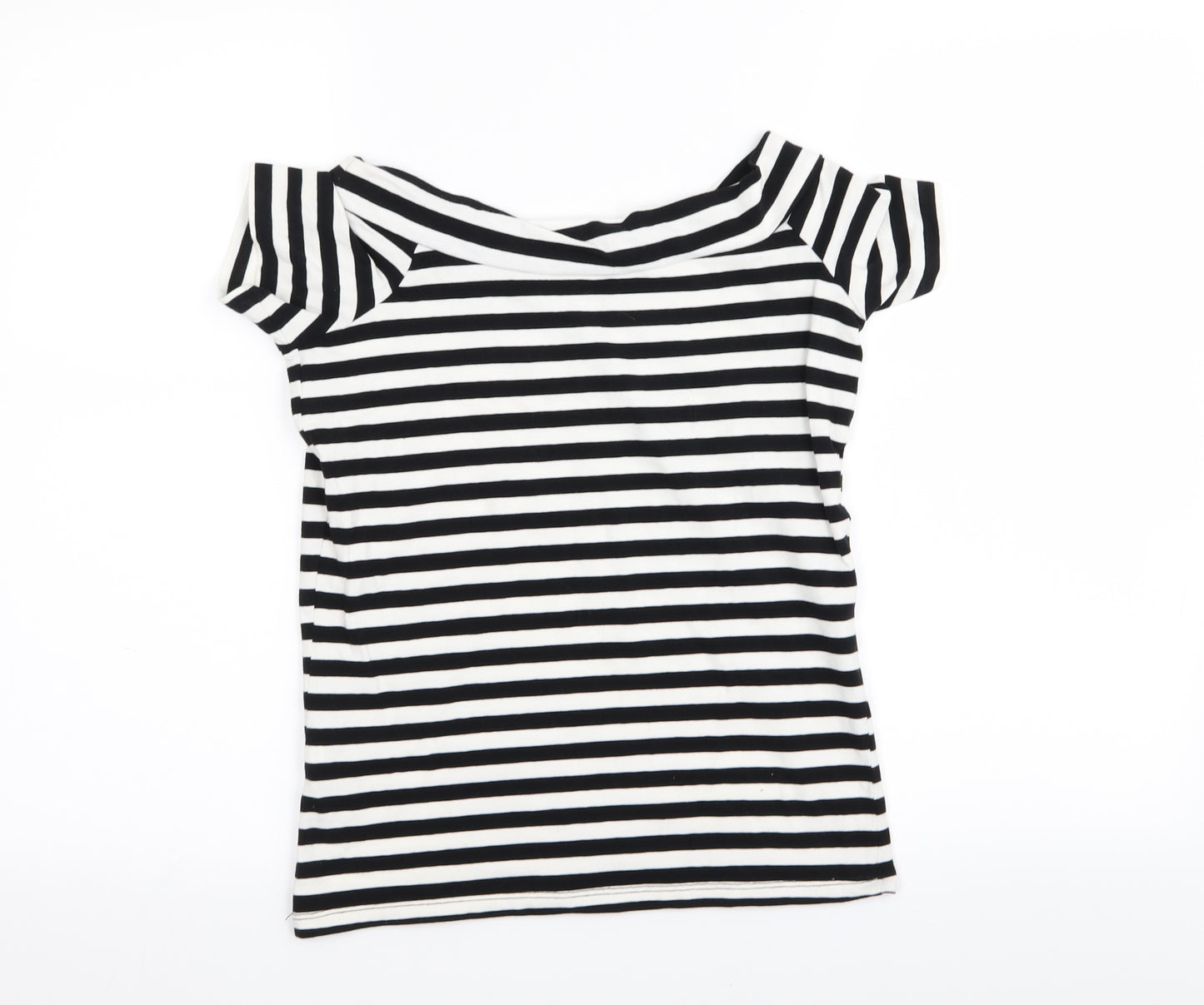 Primark Womens White Striped  Basic T-Shirt Size 14