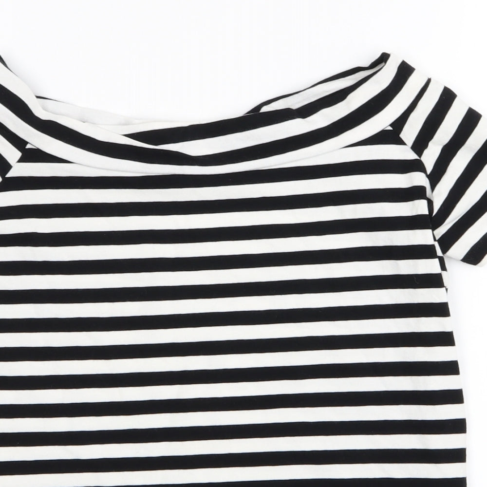 Primark Womens White Striped  Basic T-Shirt Size 14