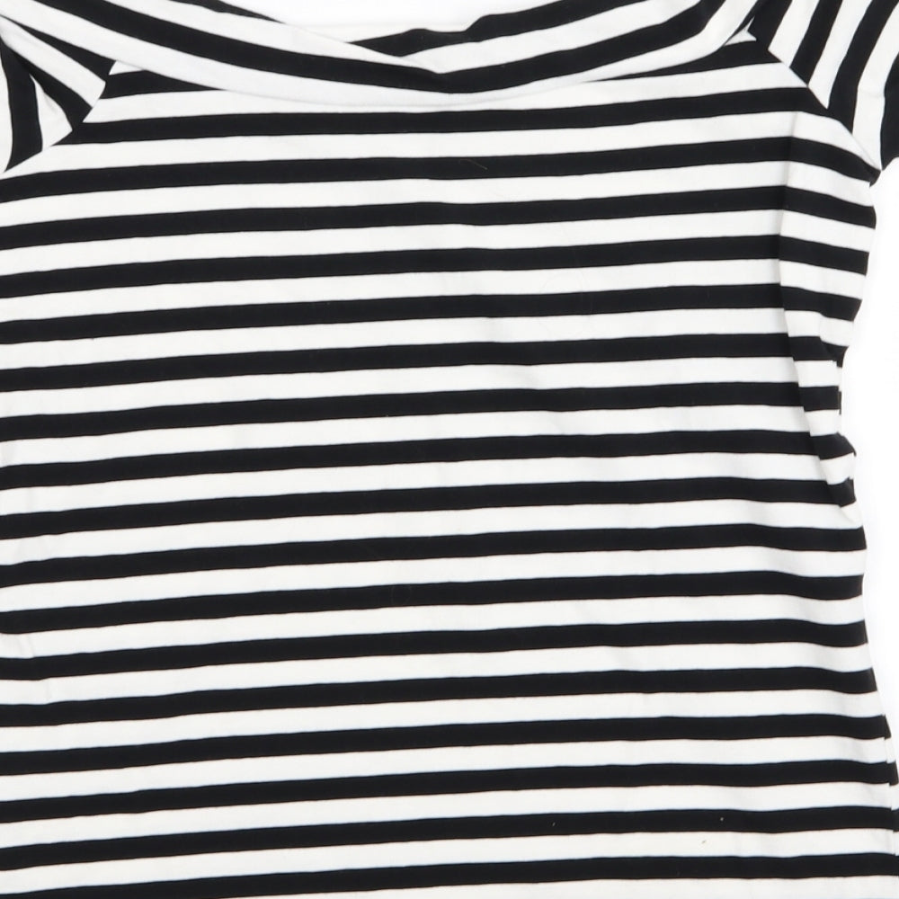 Primark Womens White Striped  Basic T-Shirt Size 14