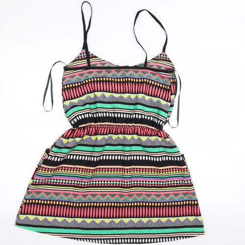 OCEAN CLUB Womens Multicoloured Geometric  Fit & Flare  Size 6