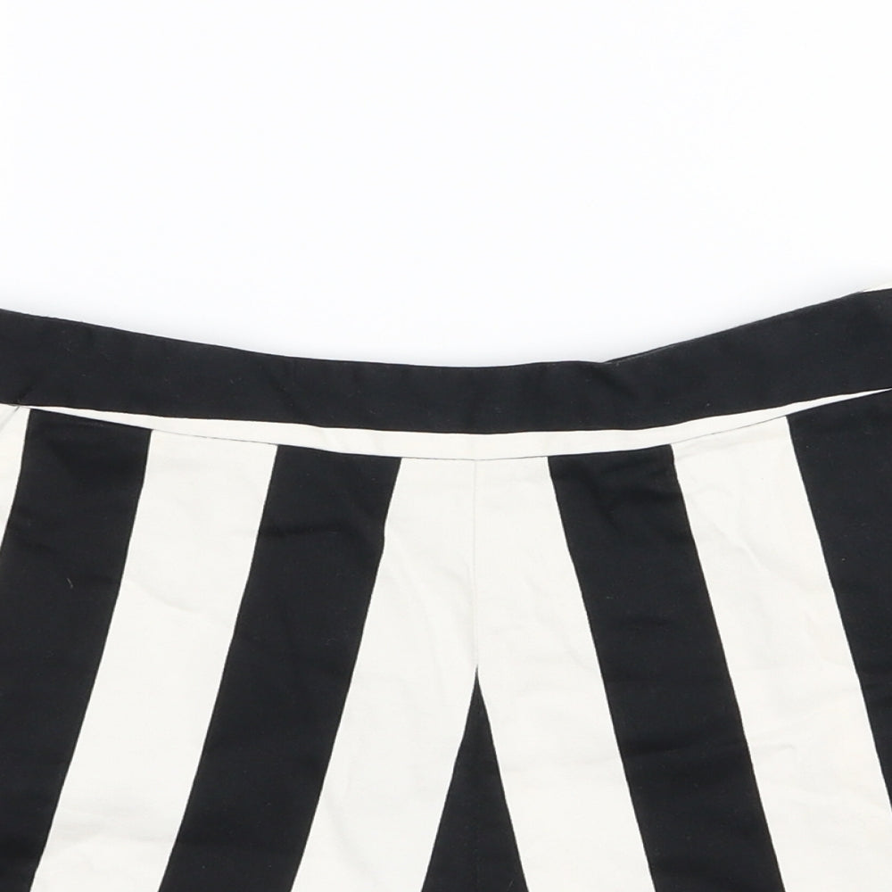Primark Womens White Striped  Hot Pants Shorts Size 8
