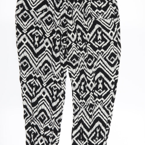 Preworn Womens Black Geometric  Trousers  Size S L28 in - Stretch waistband