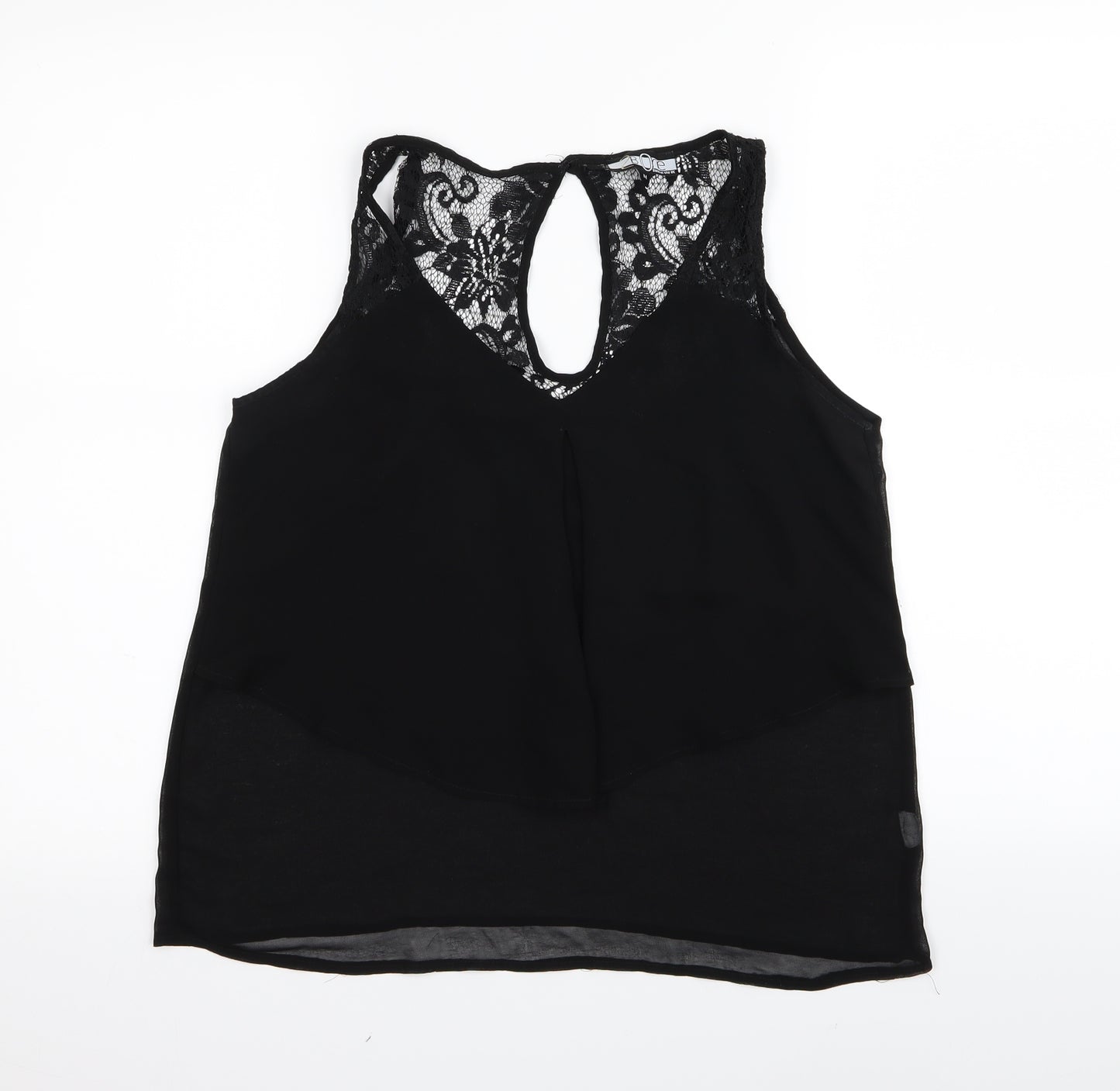 2 bone Womens Black Floral  Basic Tank Size M
