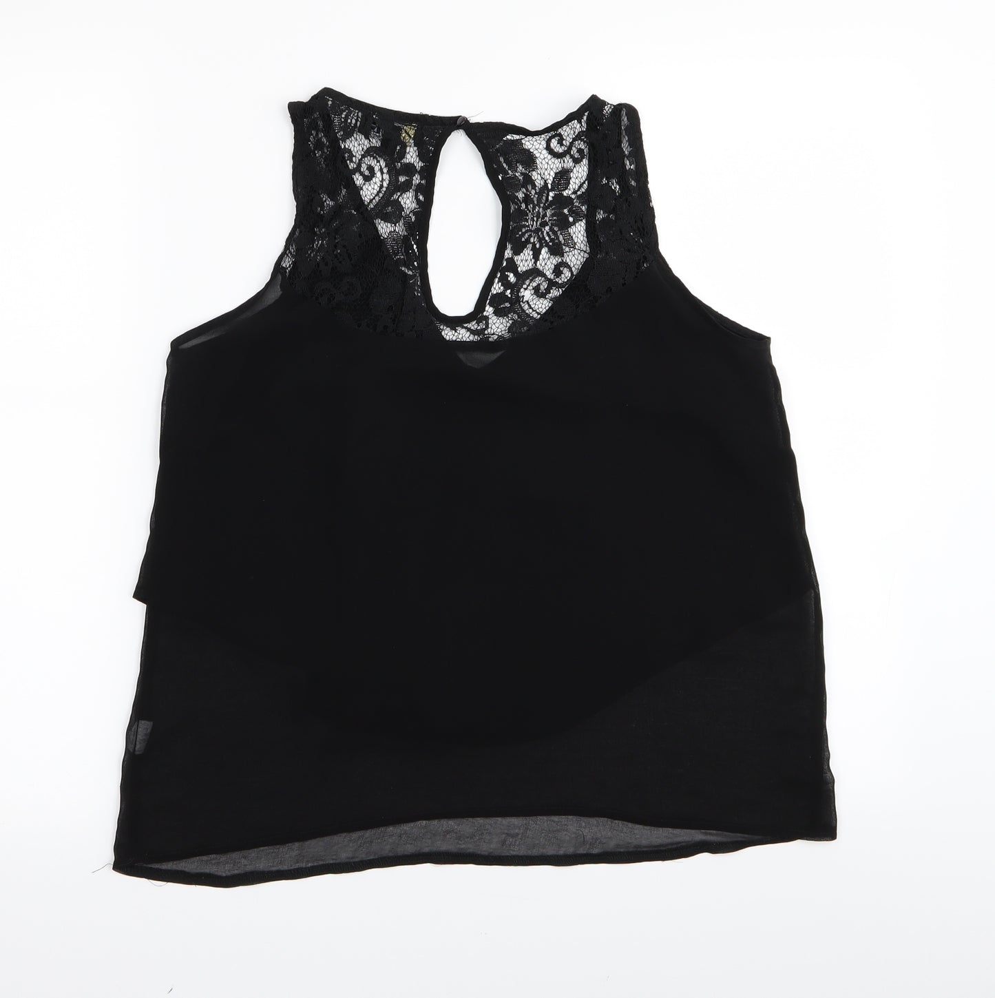 2 bone Womens Black Floral  Basic Tank Size M