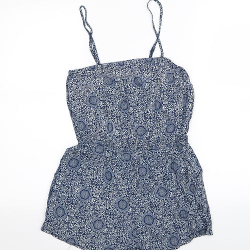 vero Womens Blue Geometric  Playsuit One-Piece Size S