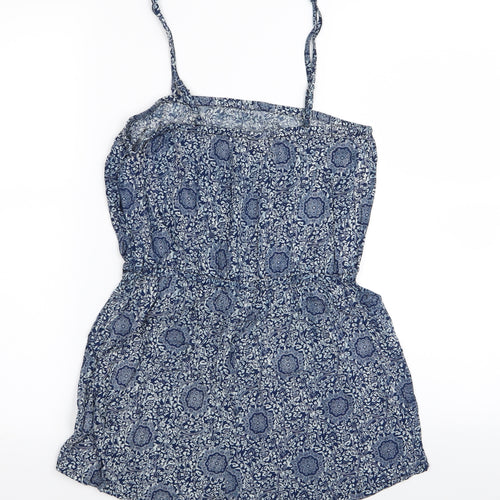 vero Womens Blue Geometric  Playsuit One-Piece Size S