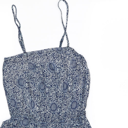 vero Womens Blue Geometric  Playsuit One-Piece Size S
