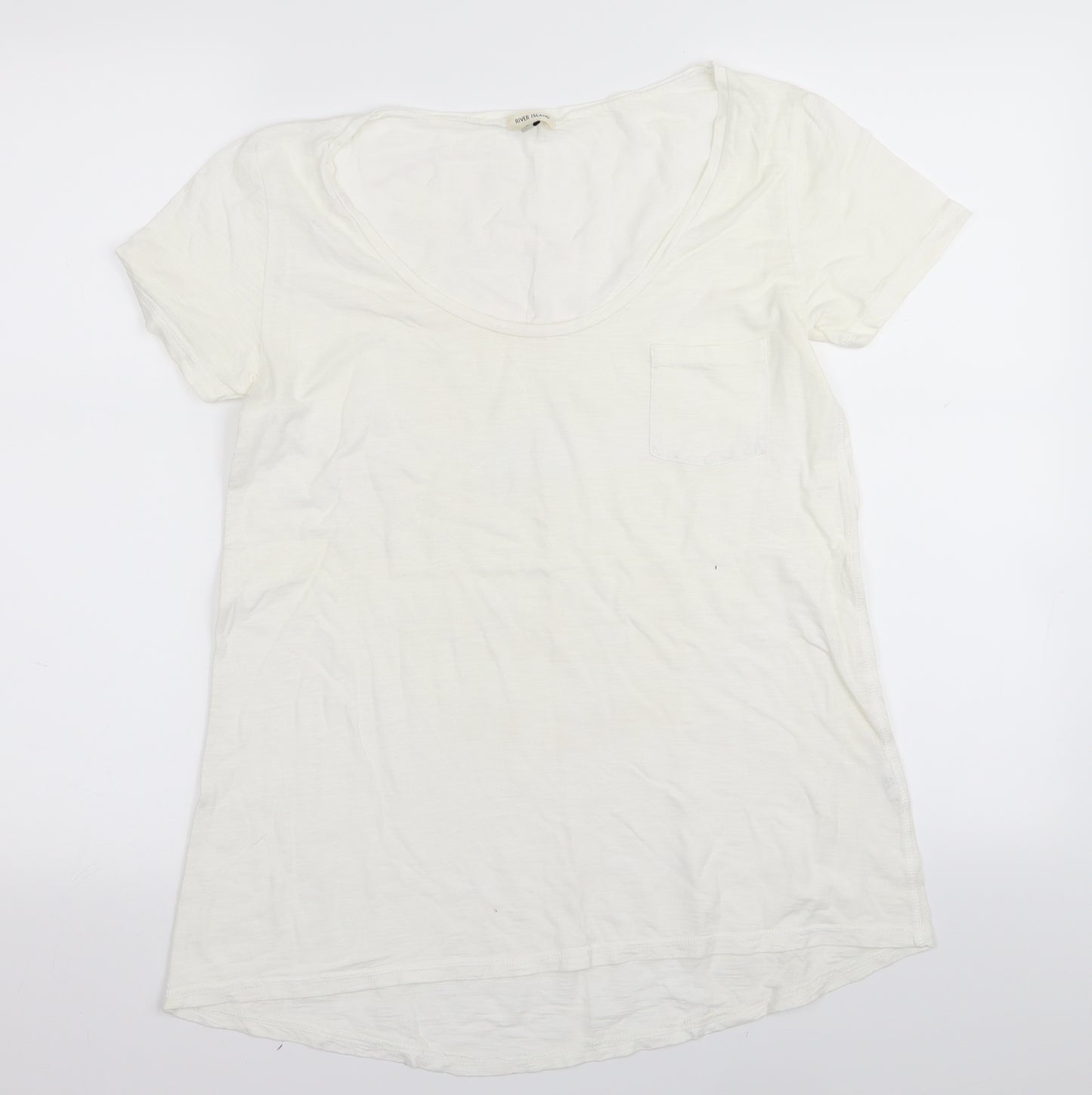 River Island Womens White   Basic T-Shirt Size 8