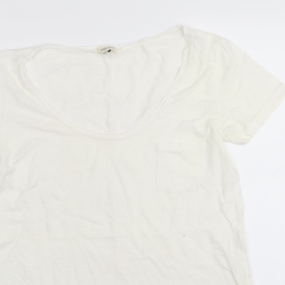 River Island Womens White   Basic T-Shirt Size 8