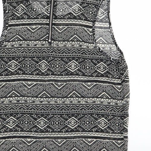 New Look Womens Black Geometric  Basic Tank Size 10