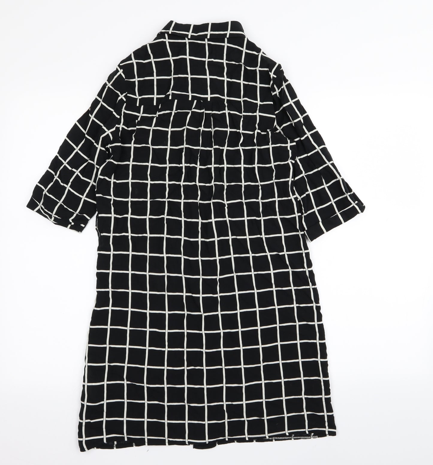 AX Paris Womens Black Check  T-Shirt Dress  Size 10  - shirt dress