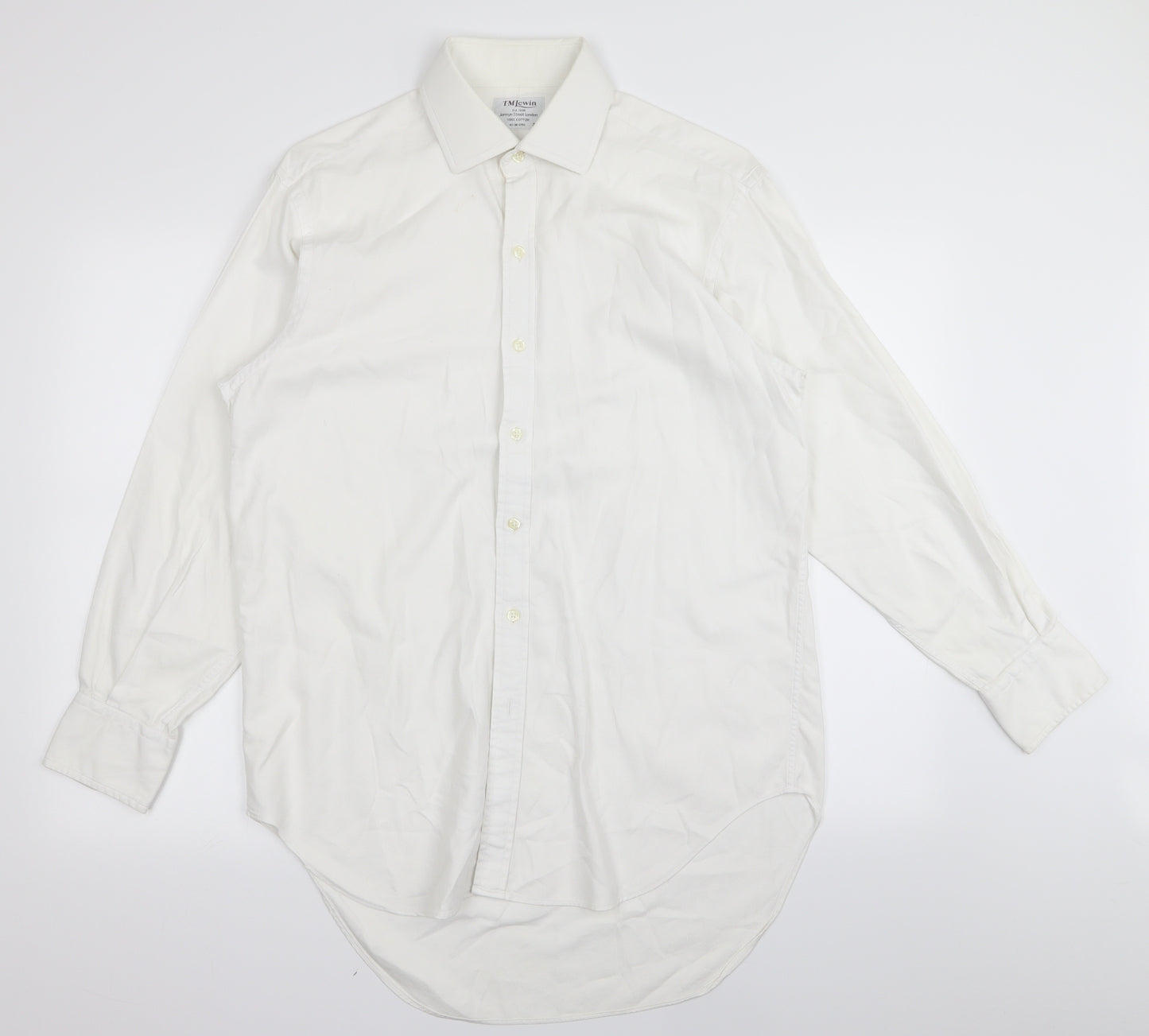 tm jewin Mens White    Dress Shirt Size 16