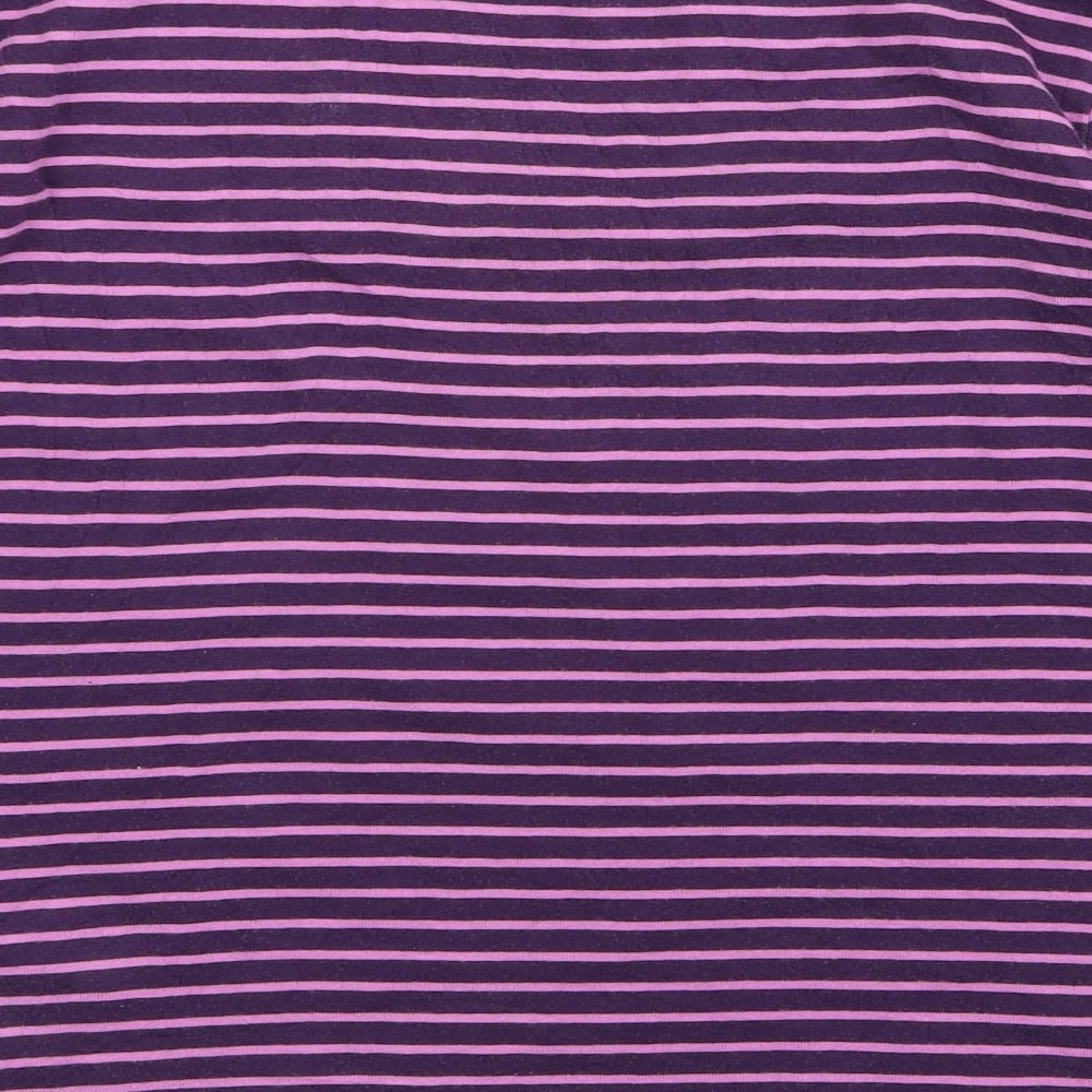 Maine Womens Purple Striped  Basic T-Shirt Size 14