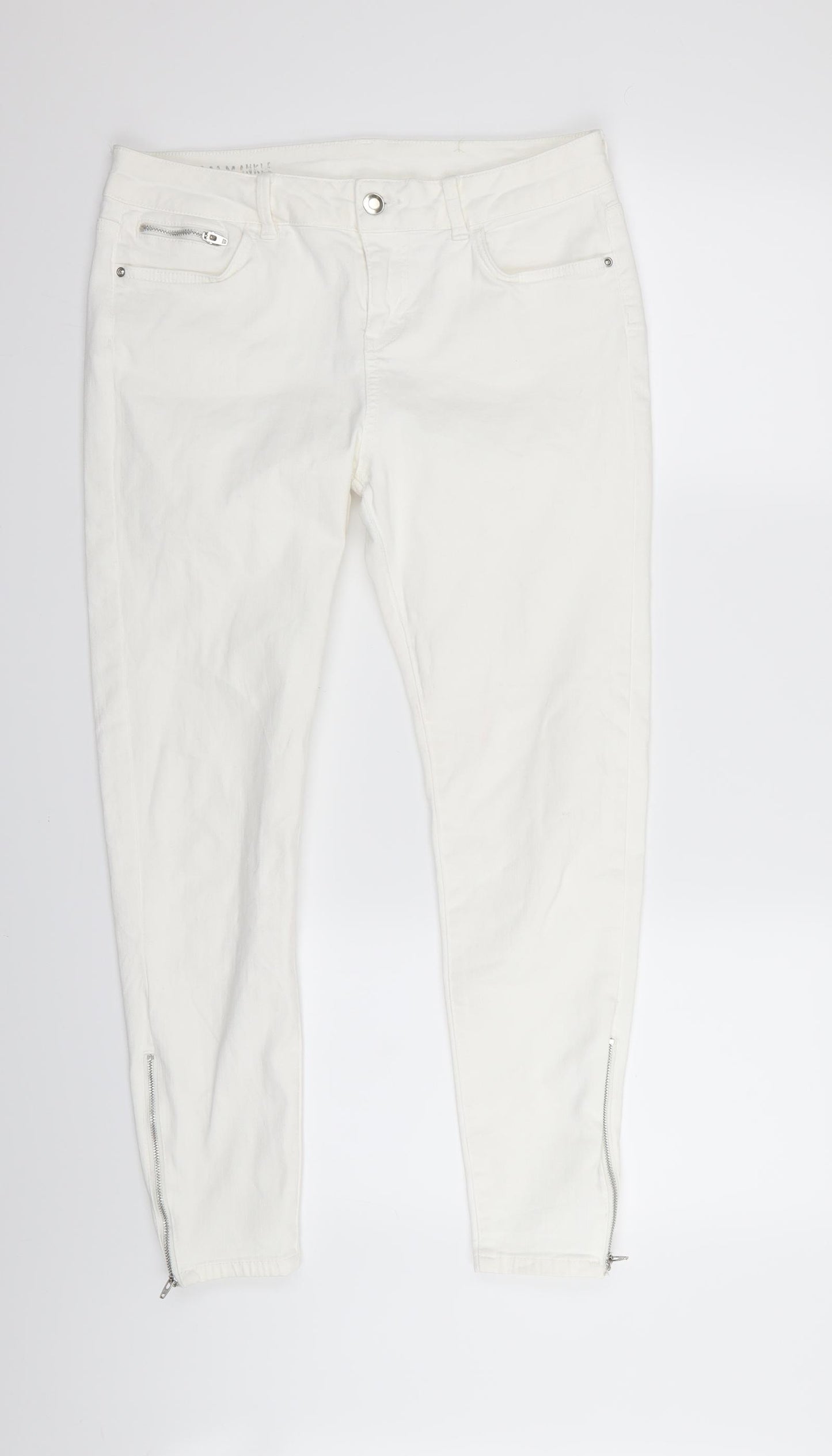 m&s Womens White   Skinny Jeans Size 30 in L26 in