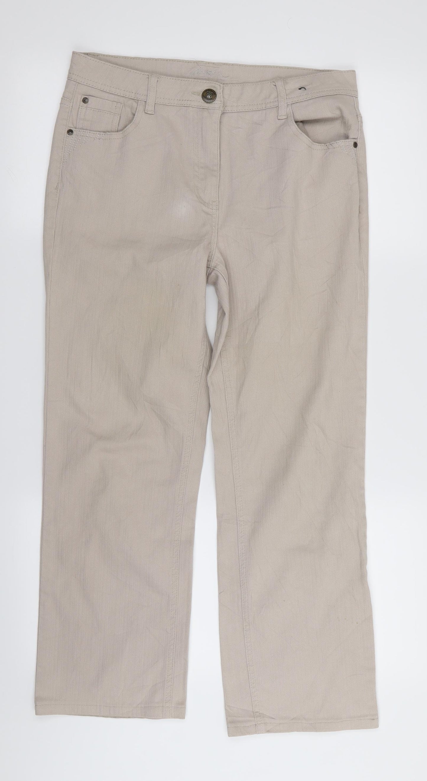 Preworn Womens Beige   Straight Jeans Size 30 in L26 in