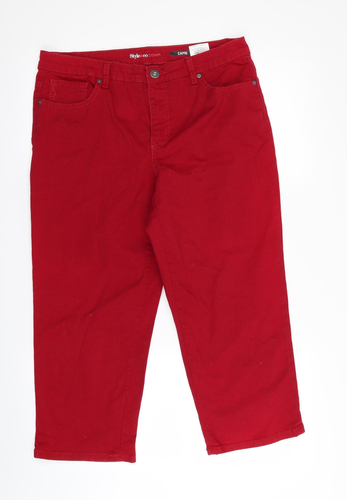 style and co denim  Womens Red   Capri Jeans Size 12 L22 in