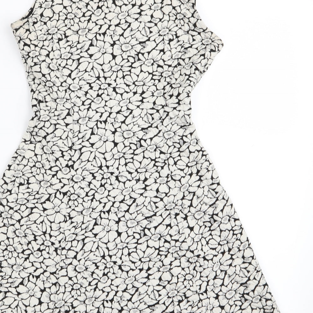Divided by H&M Womens White Floral  Fit & Flare  Size 8
