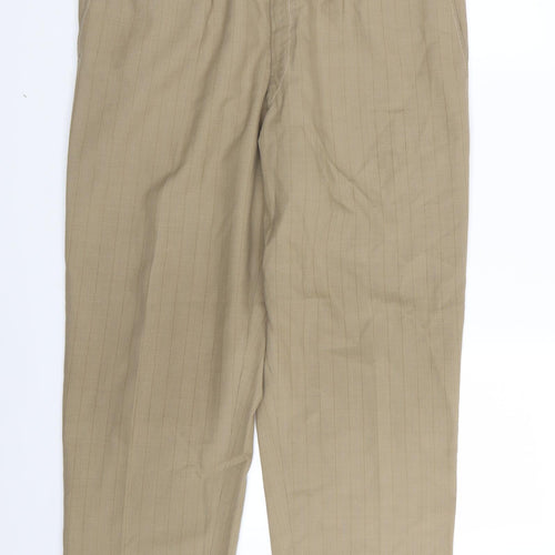 Preworn Mens Beige Striped  Trousers  Size 32 in L27 in