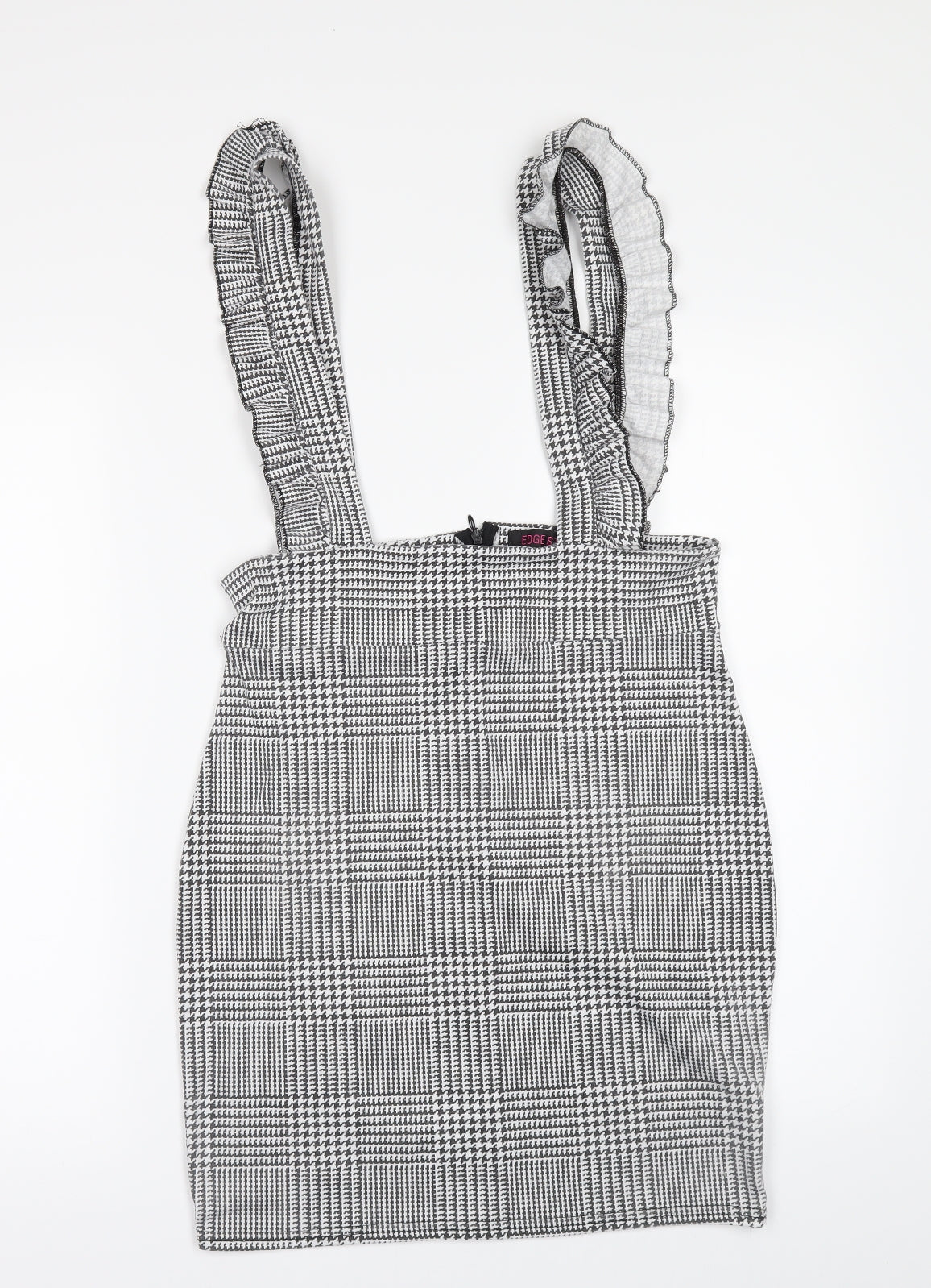 Edge Street Womens Black Check  Pinafore/Dungaree Dress  Size 12