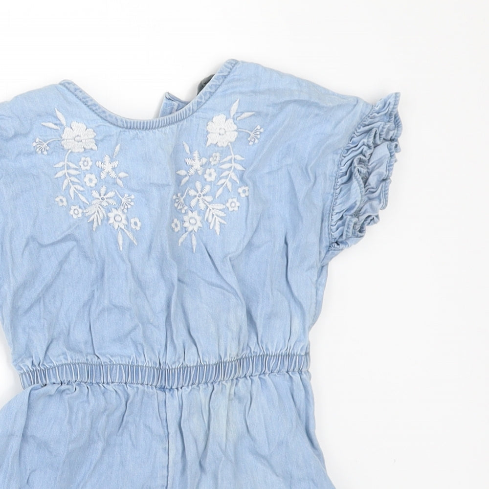 George Girls Blue  Denim Romper One-Piece Size 18-24 Months