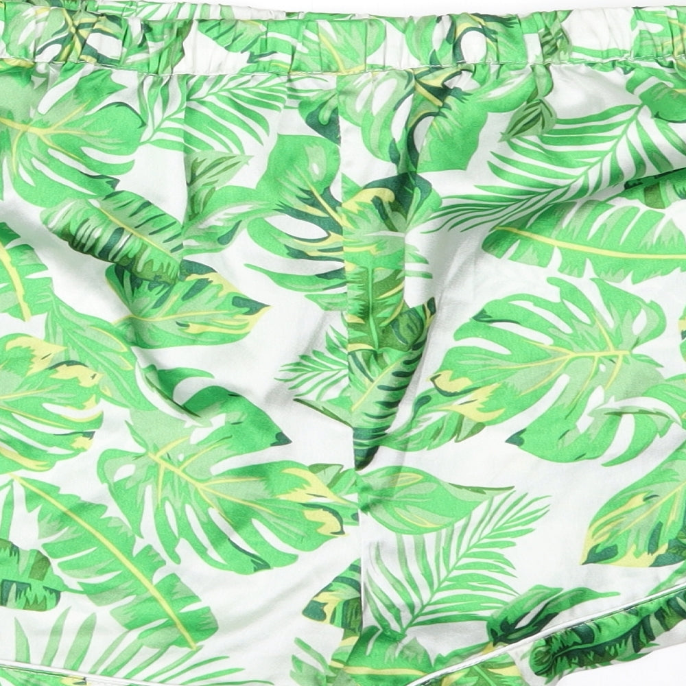 PRETTYLITTLETHING Womens Green Floral  Kimono Pyjama Set Size 12  - pyjama shorts