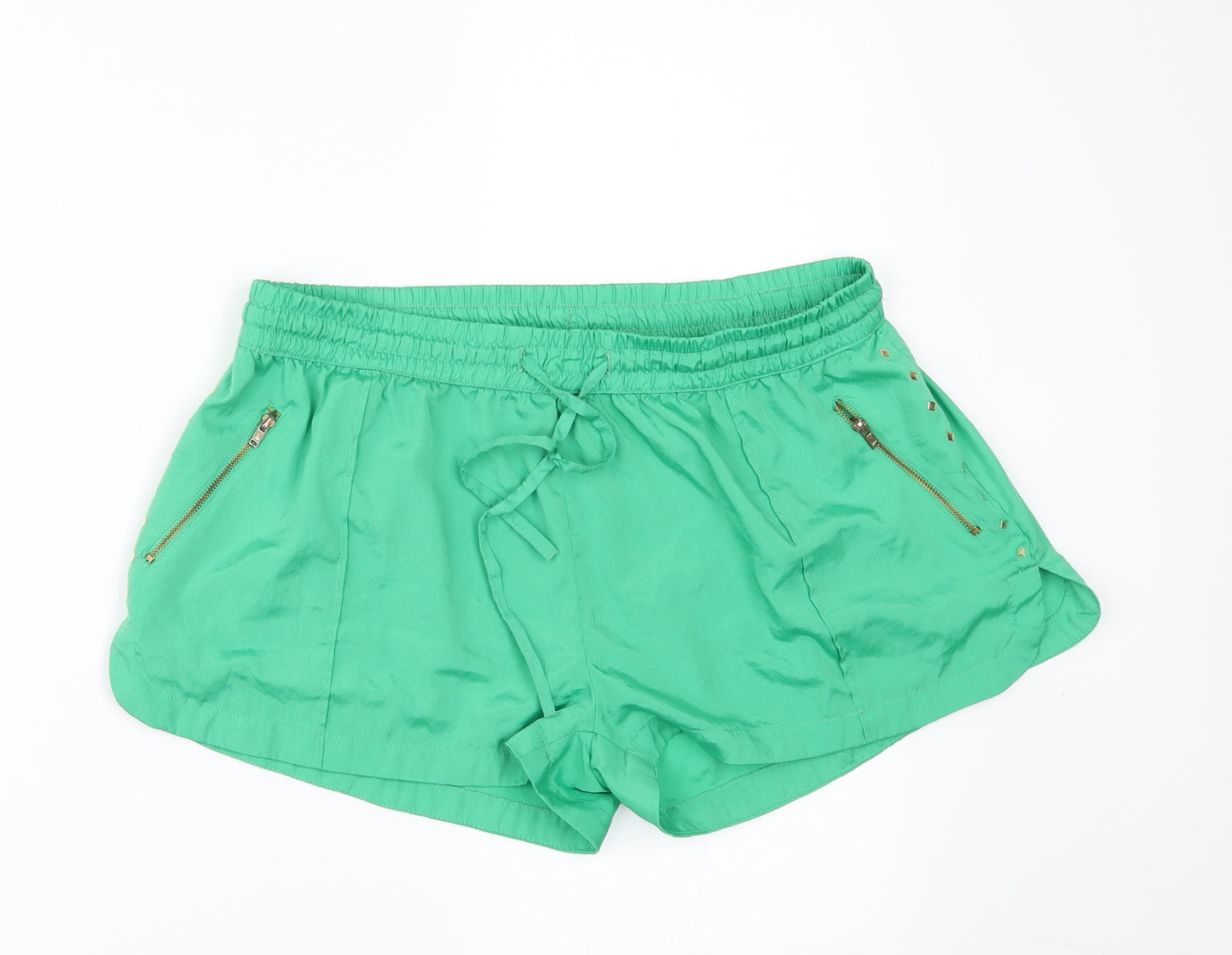 Denim & Co. Womens Green   Hot Pants Shorts Size 14