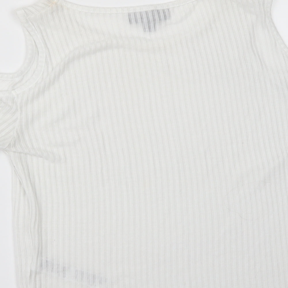 Topshop Womens White   Basic T-Shirt Size 10