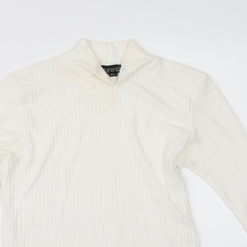 Topshop Womens Ivory   Basic T-Shirt Size 10