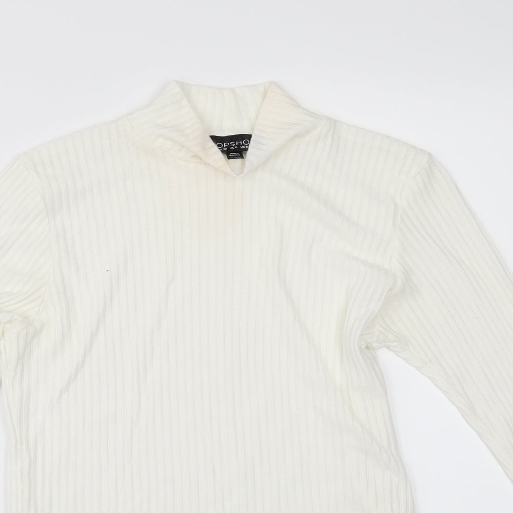 Topshop Womens Ivory   Basic T-Shirt Size 10