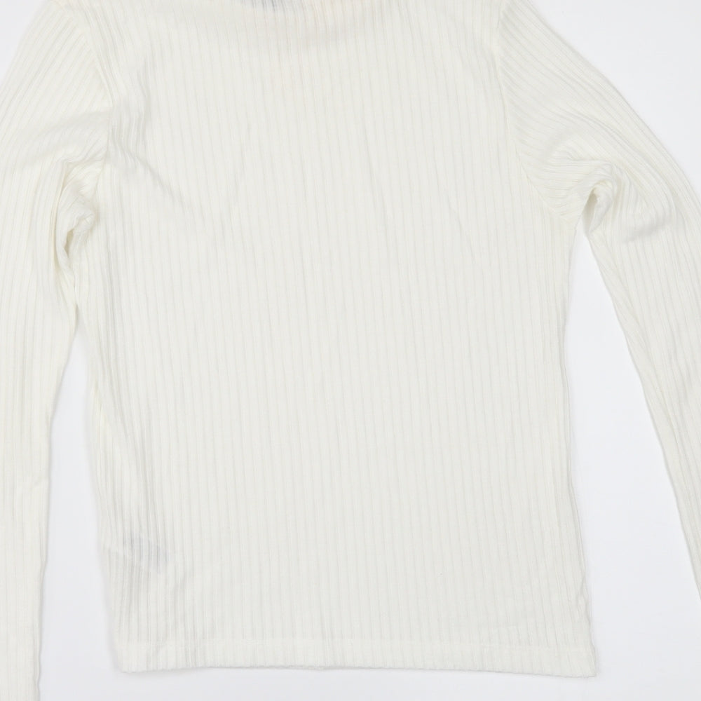 Topshop Womens Ivory   Basic T-Shirt Size 10