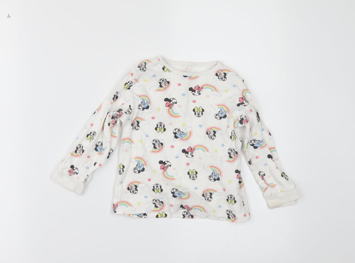 George Girls White   Basic T-Shirt Size 18-24 Months  - disney