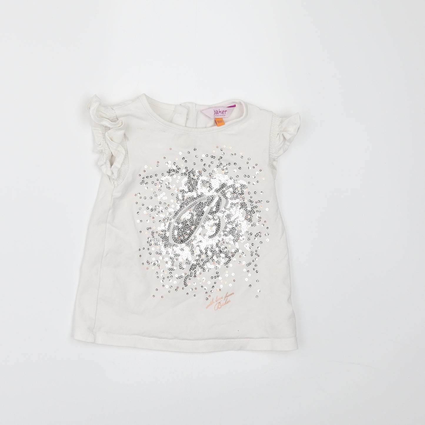 Ted Baker Girls White   Basic T-Shirt Size 18-24 Months