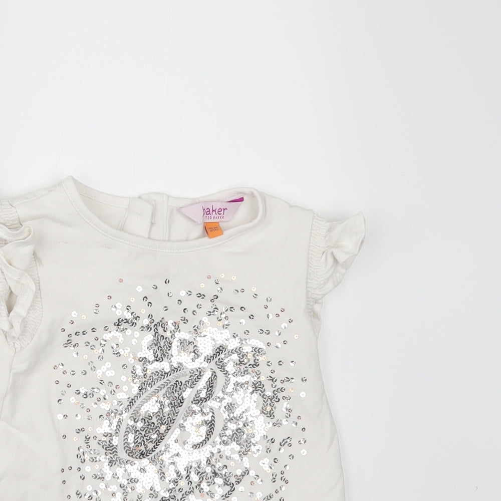 Ted Baker Girls White   Basic T-Shirt Size 18-24 Months