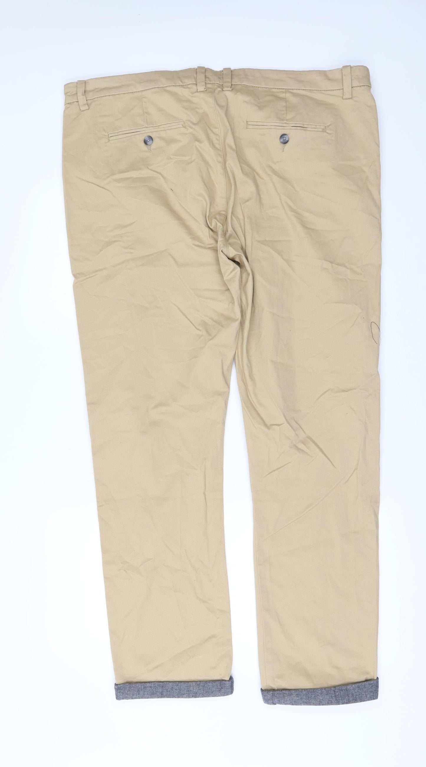 Denim & Co. Mens Beige   Chino Trousers Size 40 in L32 in