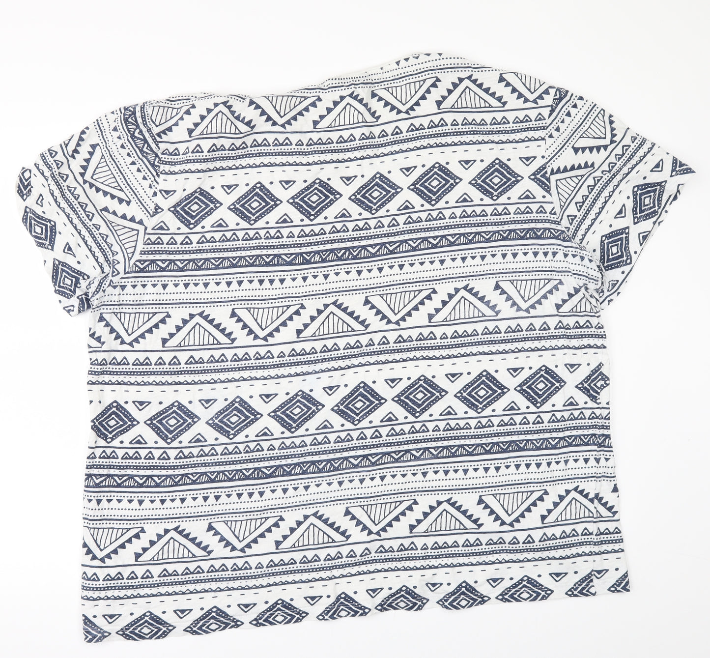 F&F Mens White Geometric   T-Shirt Size XL