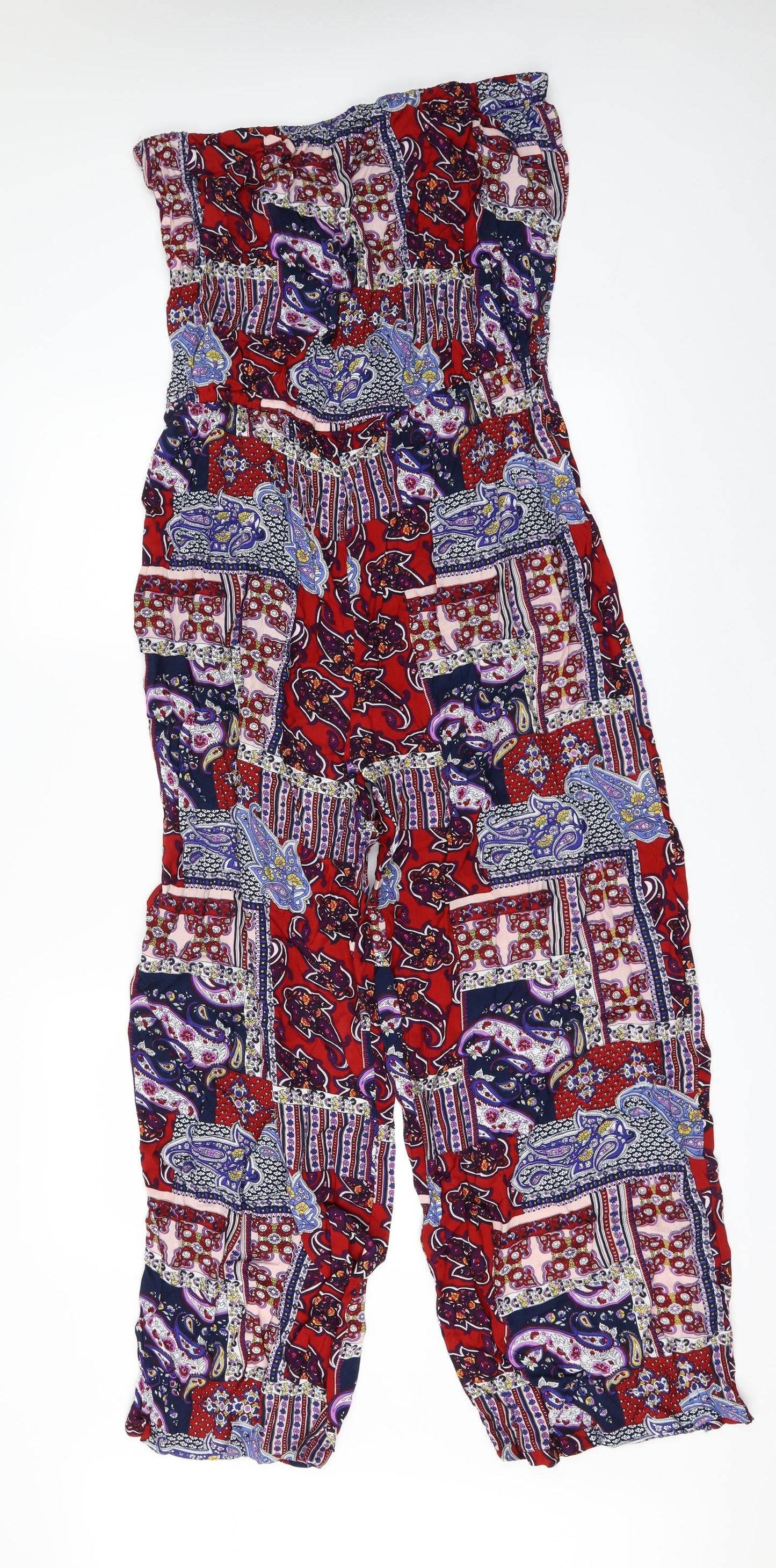 Peacocks Womens Multicoloured Geometric  Jumpsuit One-Piece Size 16