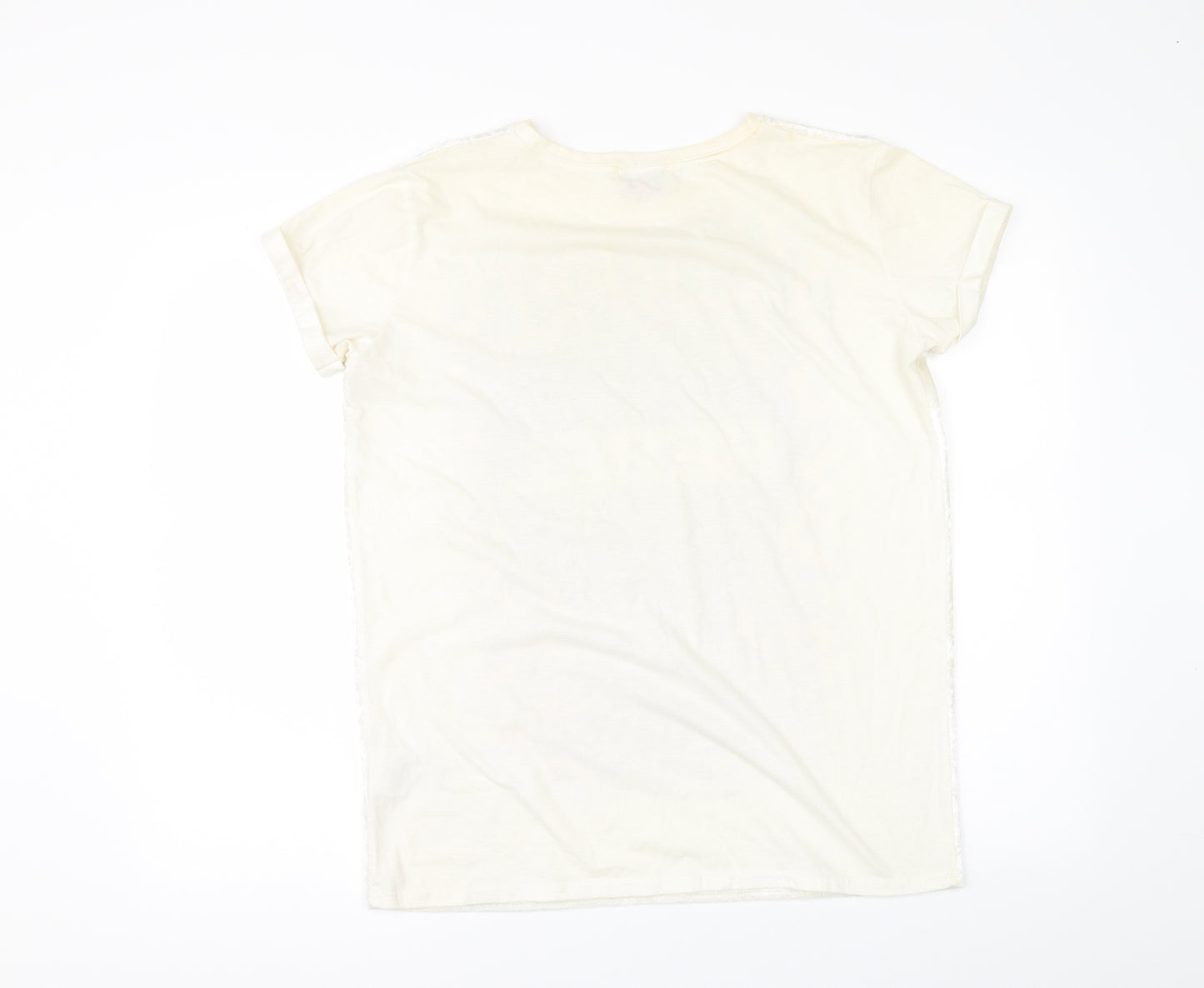 Ribbon Womens Ivory   Basic T-Shirt Size 12