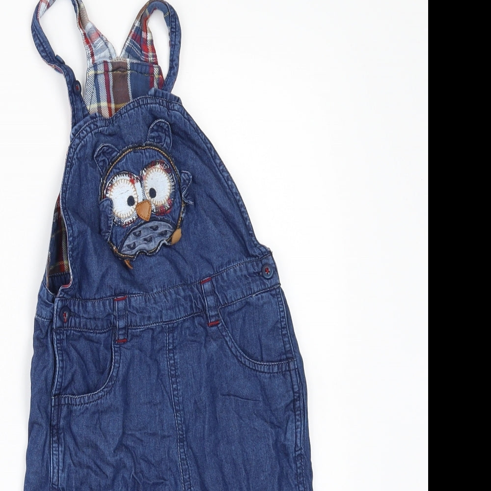Charanga Baby Blue  Denim Dungaree One-Piece Size 12-18 Months  - OWL