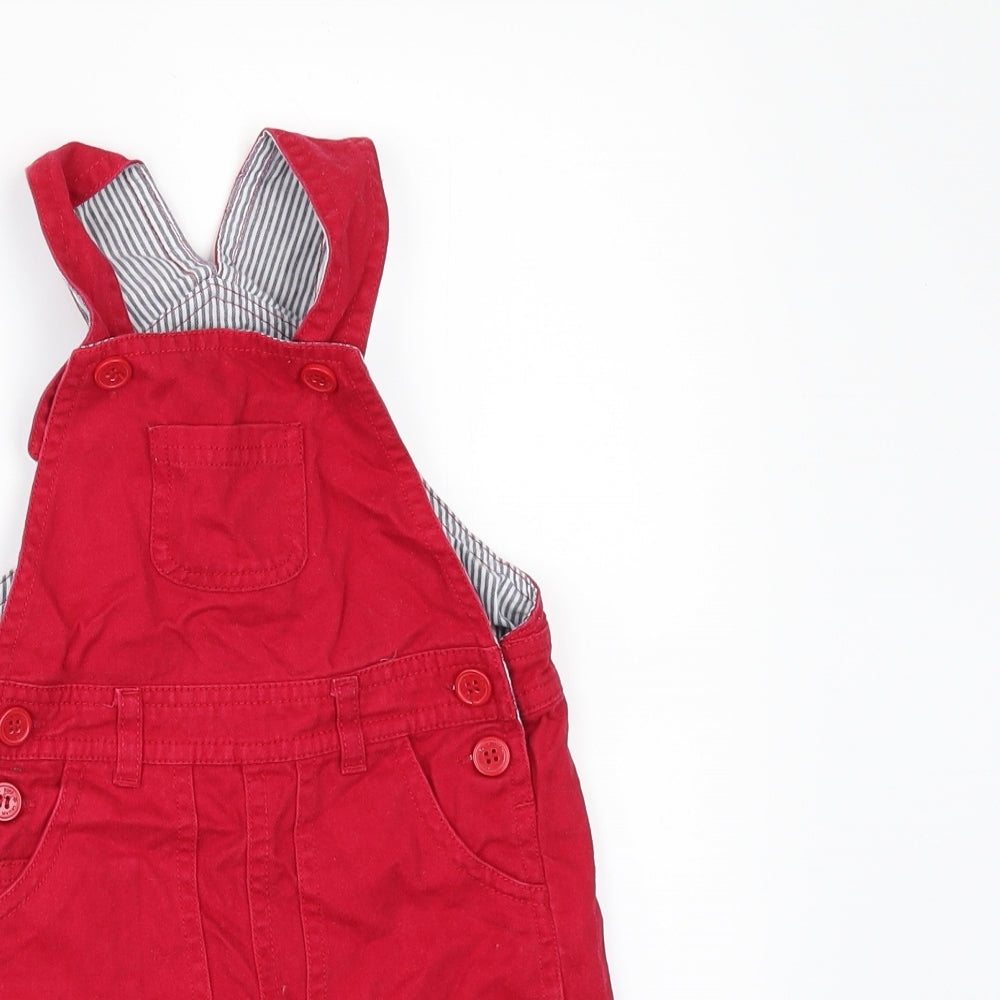 JoJo Maman Baby Red  Denim Dungaree One-Piece Size 12-18 Months