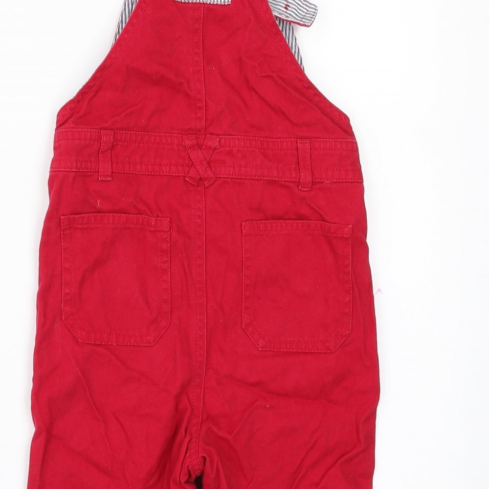 JoJo Maman Baby Red  Denim Dungaree One-Piece Size 12-18 Months