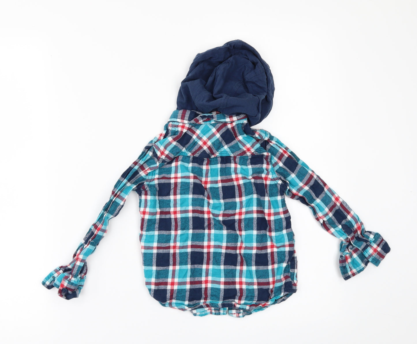 F&F Boys Blue Check  Basic Button-Up Size 3-4 Years