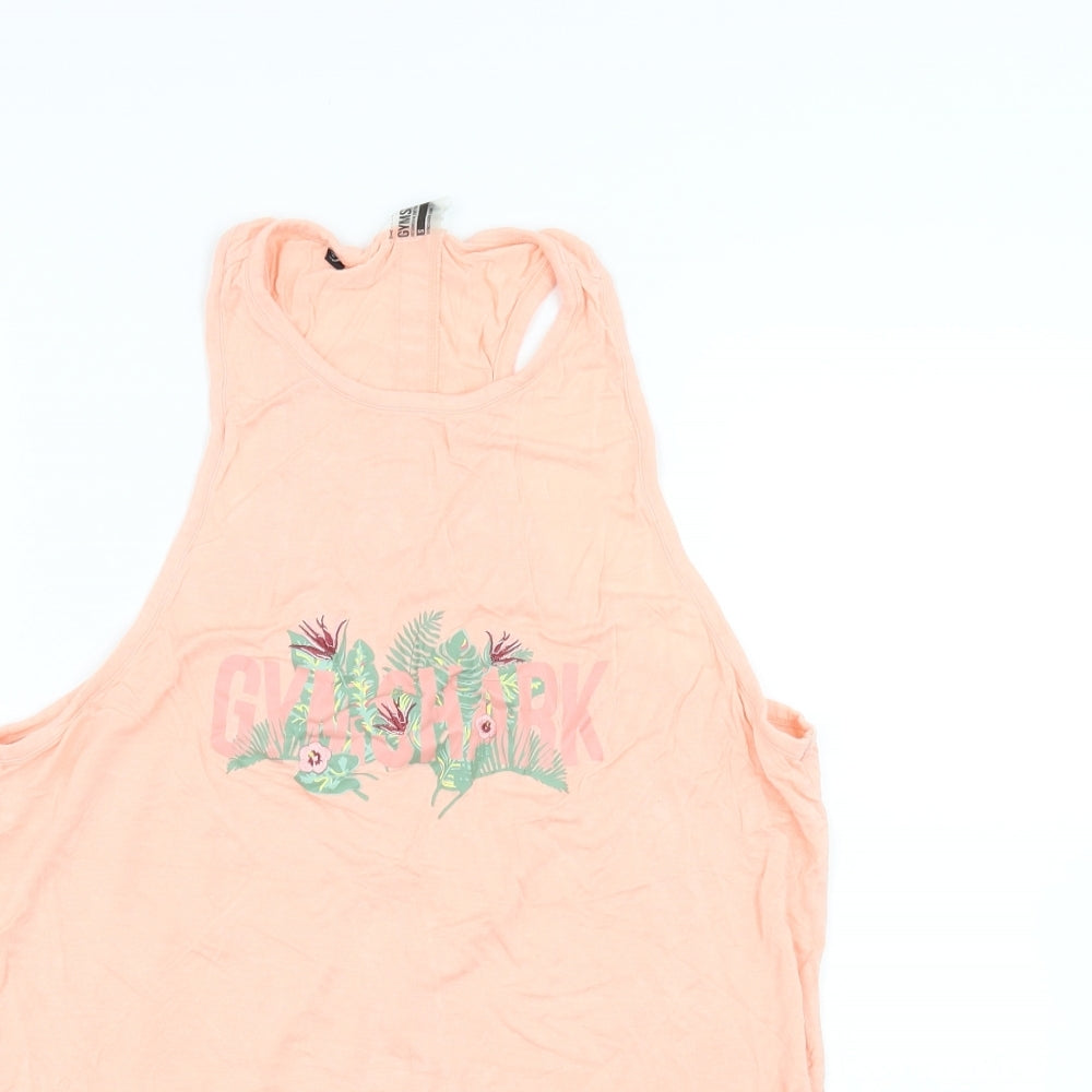 Gymshark Womens Pink   Basic Tank Size S  - open back