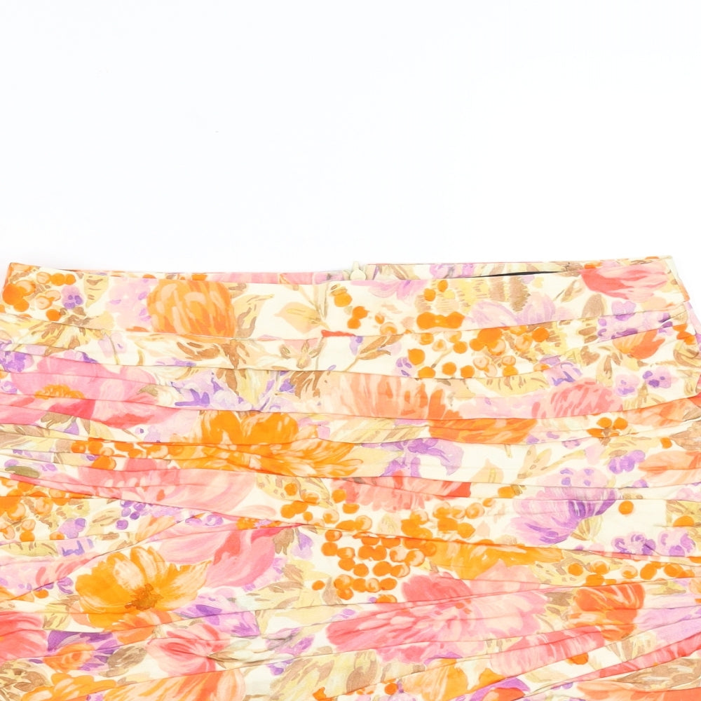 Zara Womens Multicoloured Floral  Mini Skirt Size M