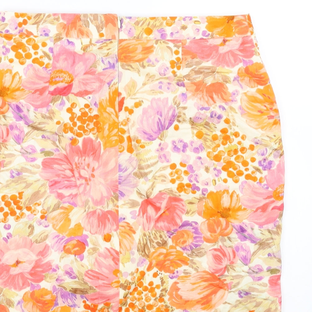 Zara Womens Multicoloured Floral  Mini Skirt Size M