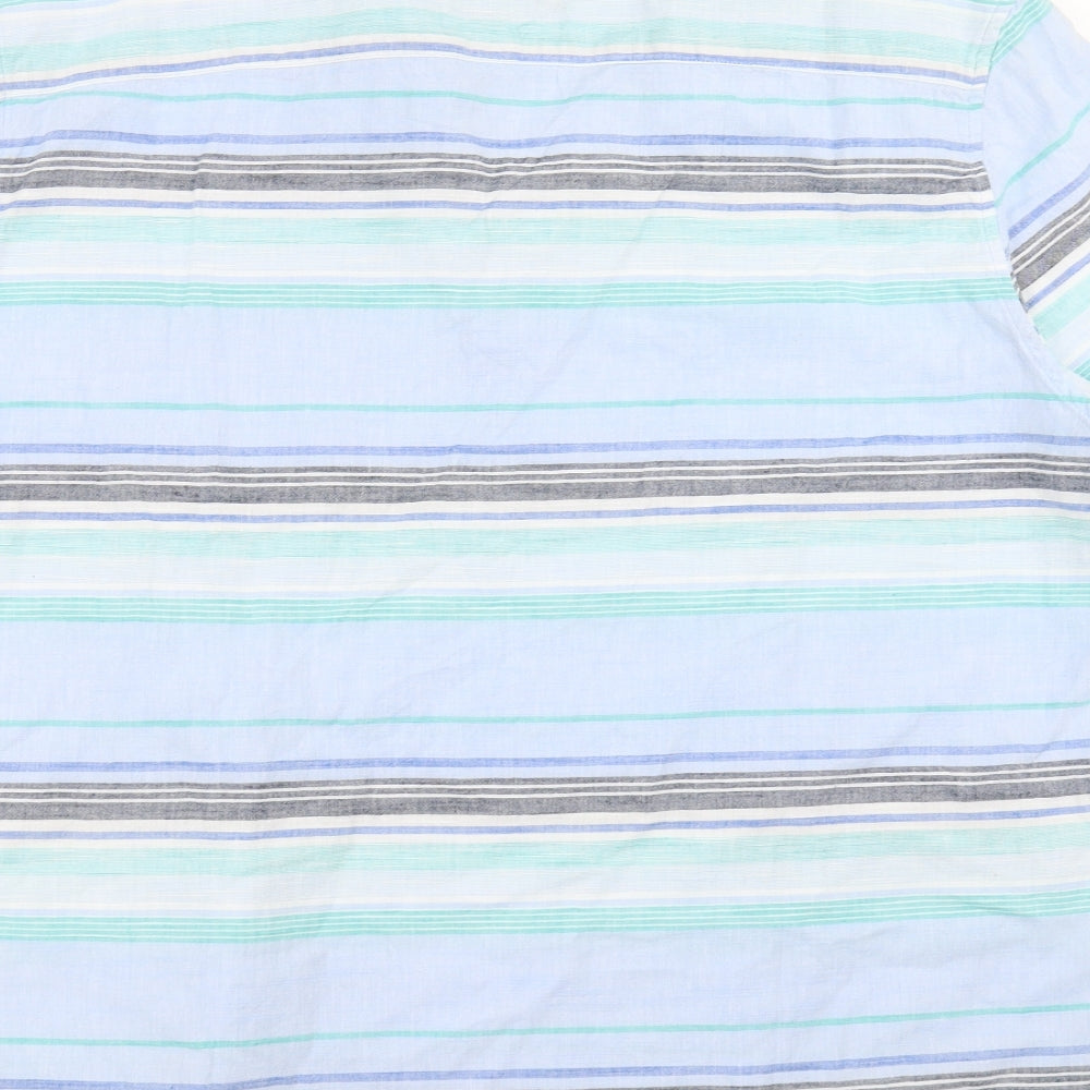 Atlantic Bay Mens Blue Striped   Button-Up Size XL